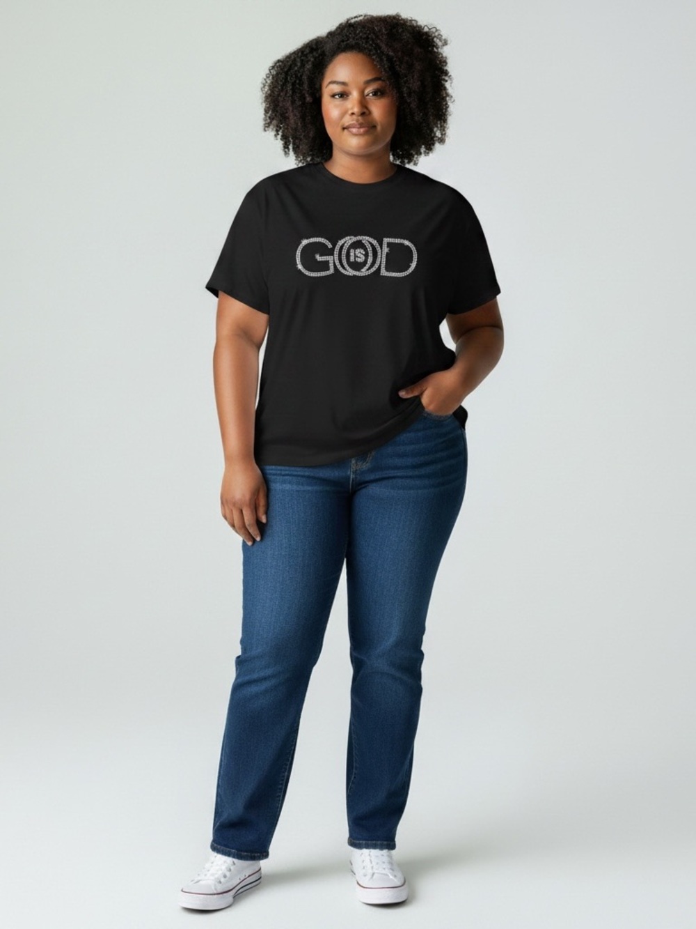 God is Good Black Crew Neck T‑Shirt - Small